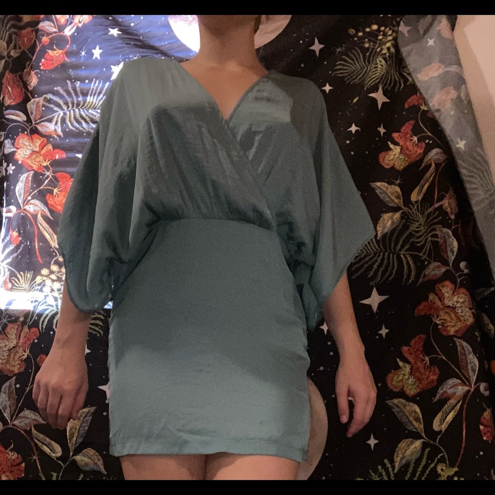 Silk teal urban outfitters dress